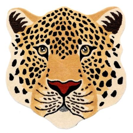 Hand tufted Rug Woolen Himalayan Leopard Head Rug
